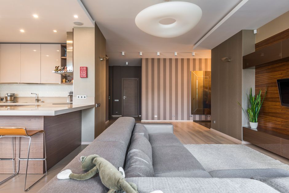 Приклад дизайну інтер'єру вітальні від Sirarnica